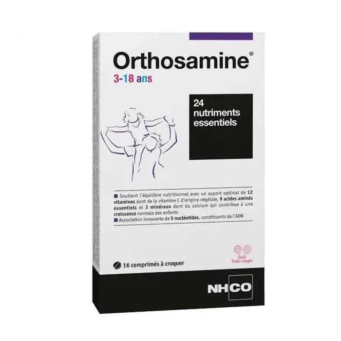 NHCO - Orthosamine 3-18 ans - Vitamines - 16 Comprimés à Croquer Lariboisière Shop