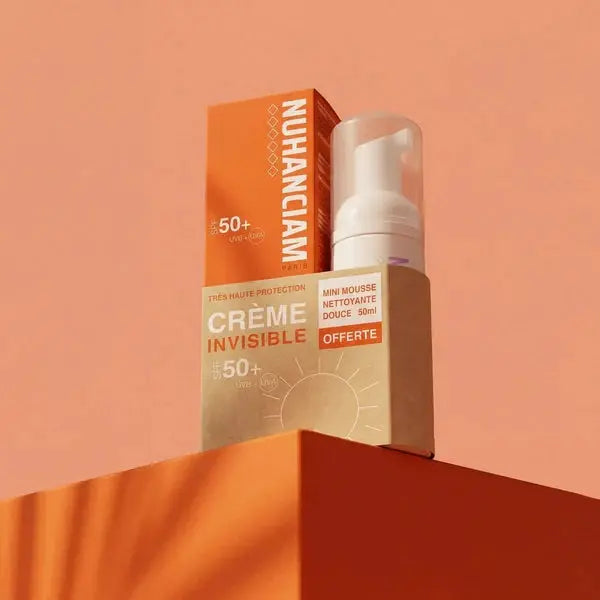 Nuhanciam Pack Crème Invisible SPF 50+ + Mini Mousse Nettoyante Douce 50 ml Offerte Lariboisière Shop