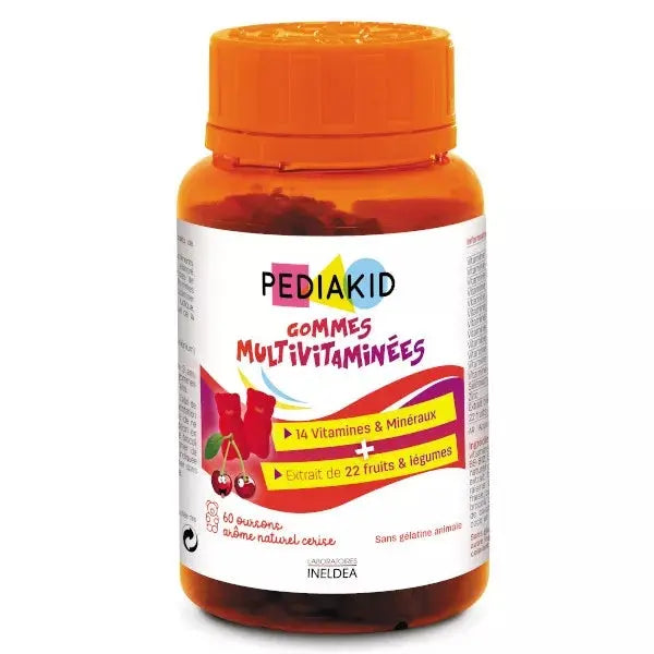 PEDIAKID Gommes Multivitaminées Orange-Cerise 60 Oursons Lariboisière Shop