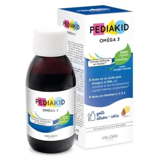 PEDIAKID Oméga 3 Cola-Citron Sirop 125 ml – Mémoire, concentration et développement cognitif Lariboisière Shop