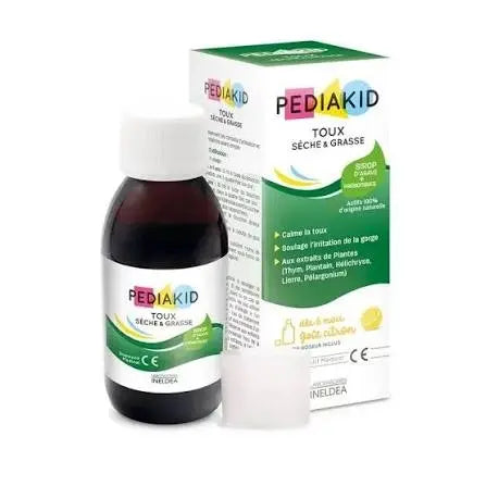 PEDIAKID Toux Sèche & Grasse Sirop 125 ml – Apaise la toux et soulage l'irritation de la gorge Lariboisière Shop