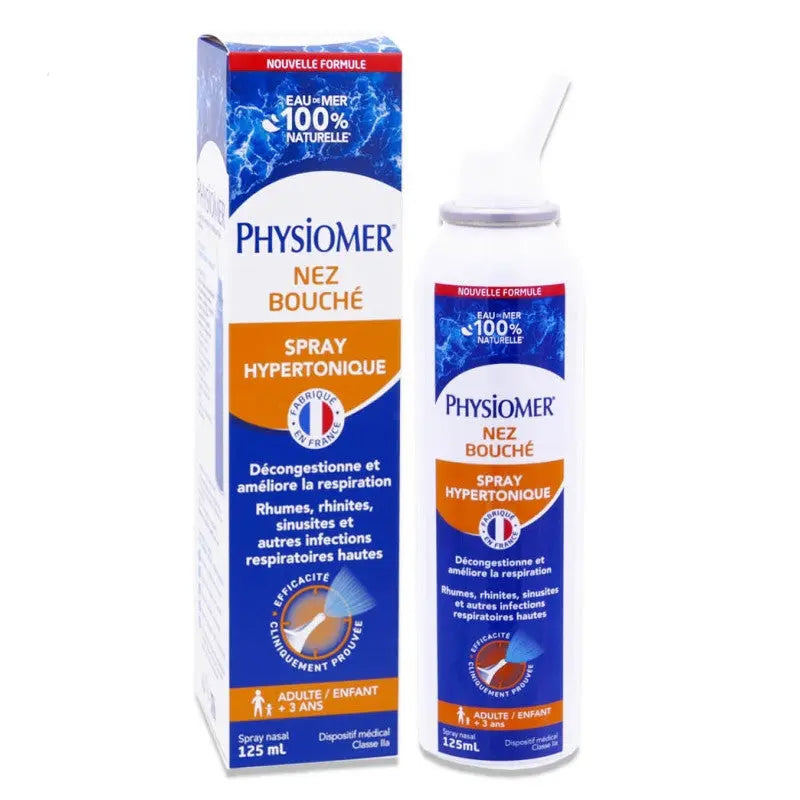 PHYSIOMER Nez Bouché Spray Hypertonique – 125 ml Lariboisière Shop