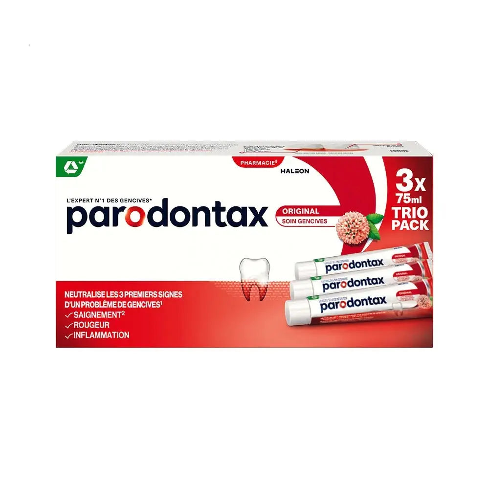 Parodontax Dentifrice Original Pâte 3 x 75 ml – Protection Quotidienne des Gencives Lariboisière Shop