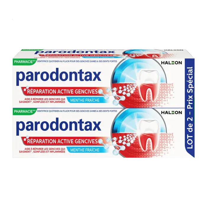 Parodontax Dentifrice Réparation Active des Gencives 2 x 75 ml Lariboisière Shop