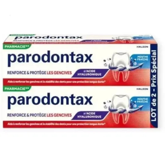 Parodontax Renforce et Protège Dentifrice 2 x 75 ml – Acide Hyaluronique Lariboisière Shop
