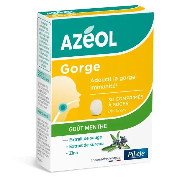 Pileje - Azéol Gorge - Comprimés à sucer goût menthe - 30 Lariboisière Shop