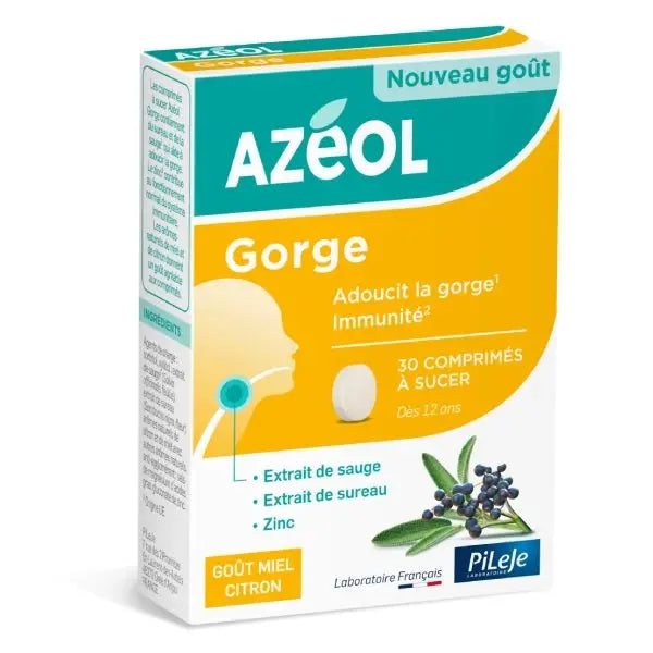 Pileje - Azéol Gorge - Comprimés à sucer goût miel citron - 30 Lariboisière Shop