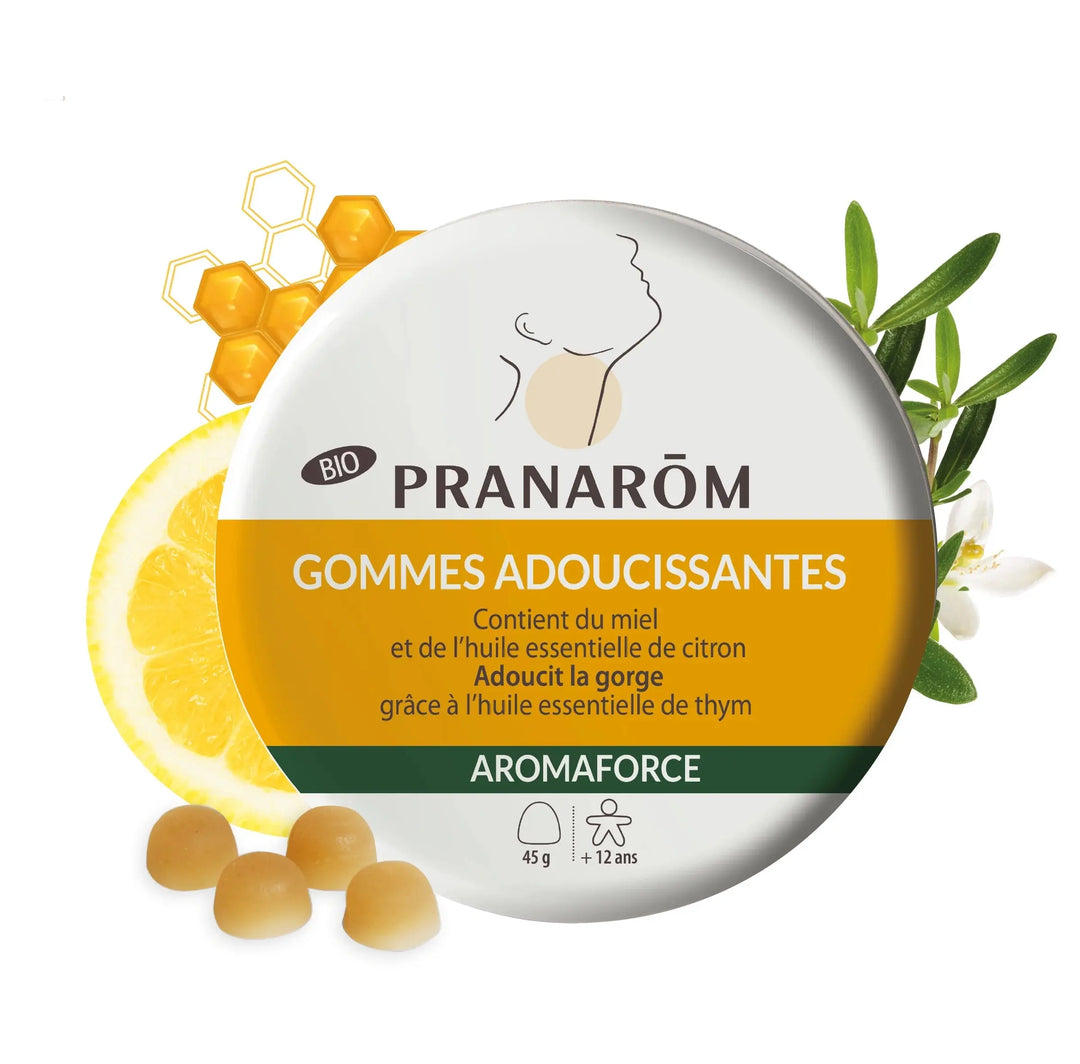 Pranarôm Aromaforce Gommes Adoucissantes Miel & Citron Bio 45 g Lariboisière Shop