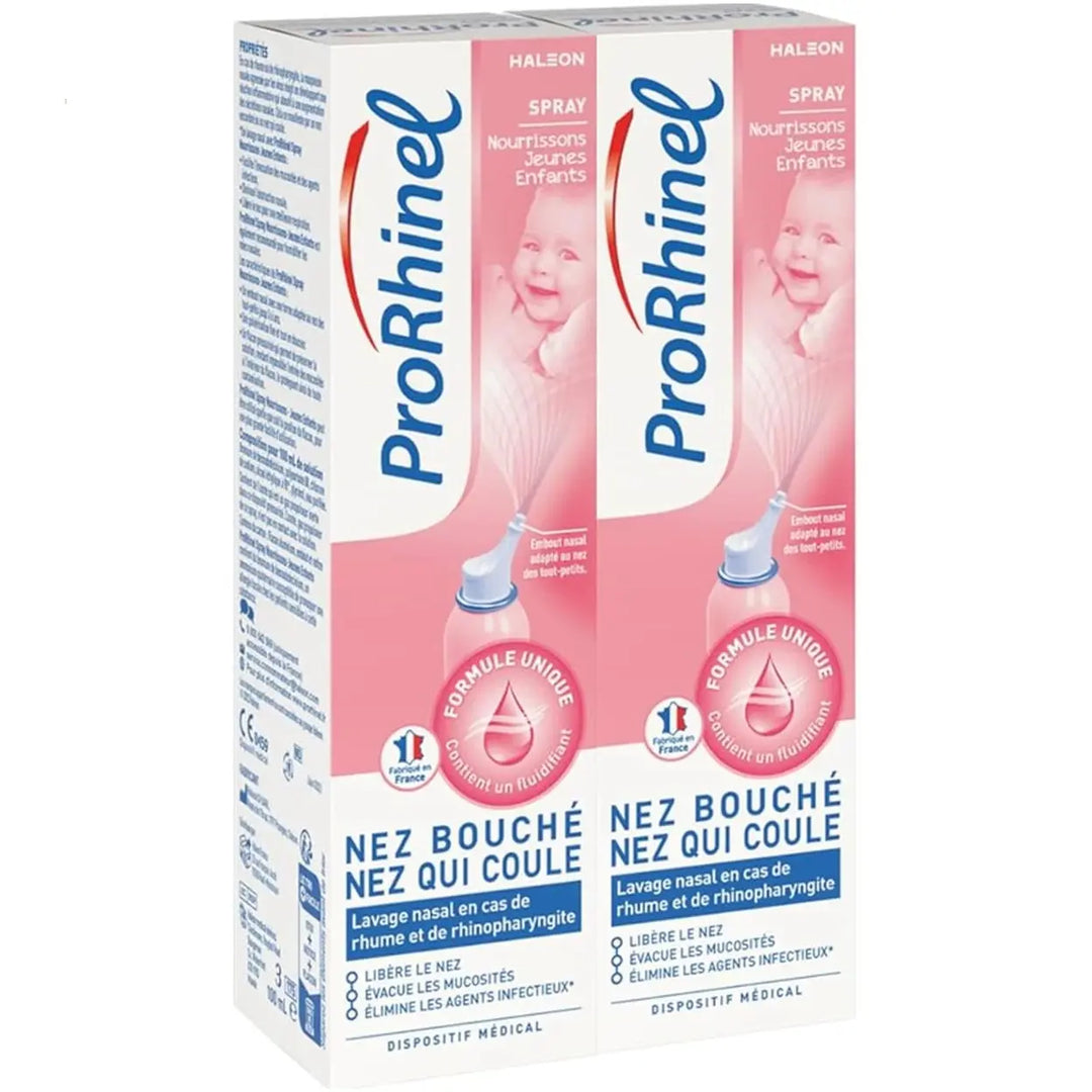 Prorhinel BÉBÉ - Spray Nasal Nourrissons et Jeunes Enfants Nez Bouché Nez qui Coule - 2x100ml Lariboisière Shop