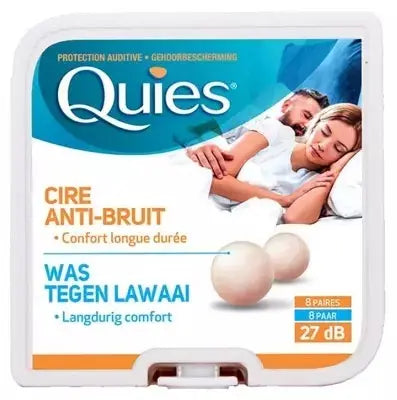 Quies - Protection Auditive à la Cire Anti-Bruit - 8 Paires Lariboisière Shop