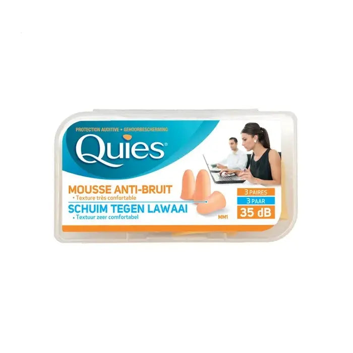 Quies - Protections Auditives Mousse - Couleur Chair - 3 Paires Lariboisière Shop