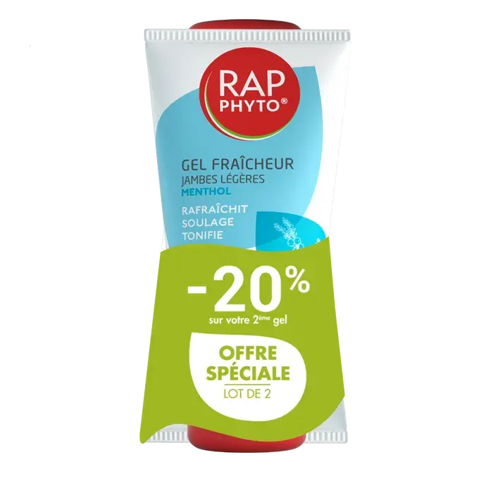 Rap Phyto - Gel Fraîcheur Jambes Légères Parfum Menthol - 2x150ml Lariboisière Shop