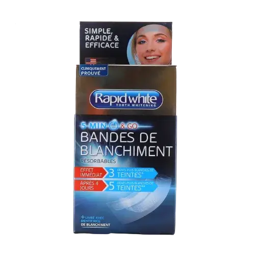Rapid white - Bandes de Blanchiment Résorbables + Dentifrice de Blanchiment Lariboisière Shop