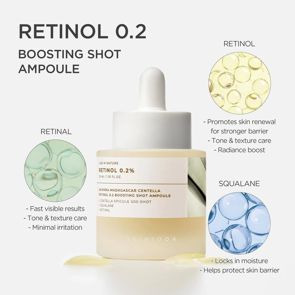 SKIN1004 – Madagascar Centella Retinol 0.2 Boosting Shot Ampoule 9ml Lariboisière Shop