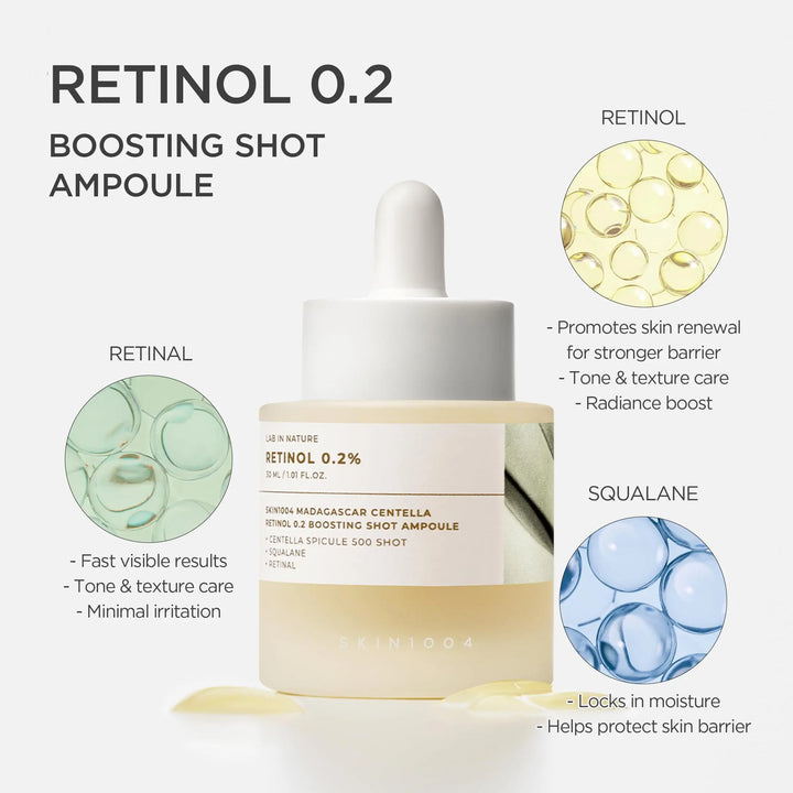 SKIN1004 – Madagascar Centella Retinol 0.2 Boosting Shot Ampoule 9ml Lariboisière Shop