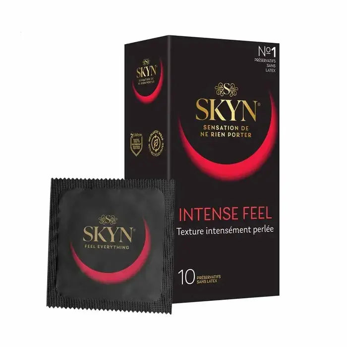 SKYN Intense Feel 10 + 2 Offerts – Préservatifs Perlés Sans Latex pour des Sensations Intensifiées Lariboisière Shop