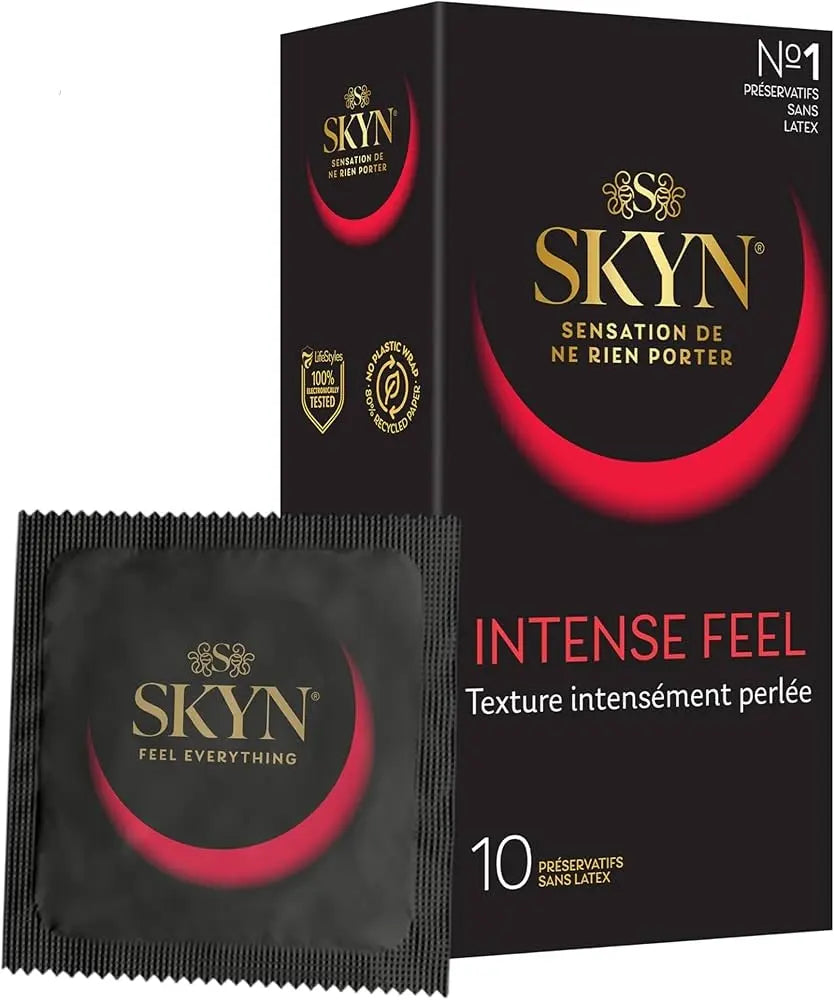 SKYN Intense Feel Préservatifs Sans Latex Boîte 10 + 2 Offerts – Texture Perlée pour des Sensations Intensifiées Lariboisière Shop