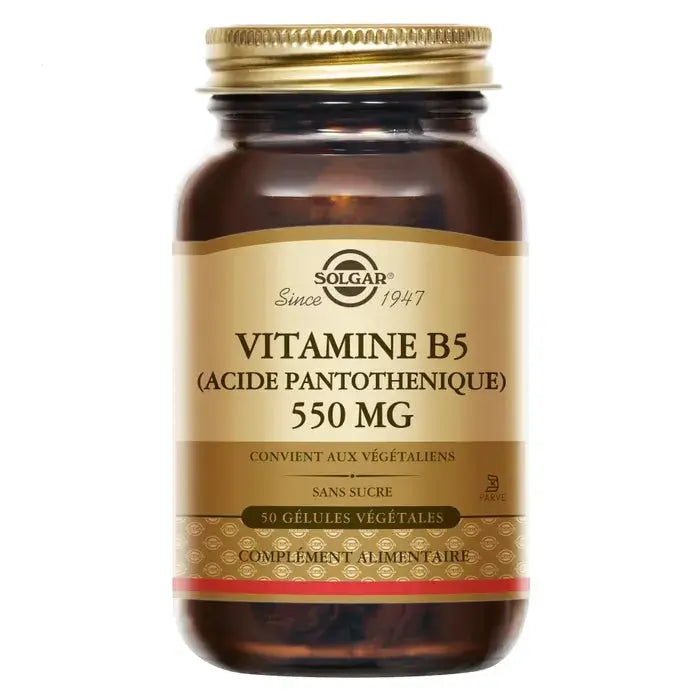 SOLGAR Acide Pantothénique (Vitamine B5) 550 mg – 50 Gélules Lariboisière Shop