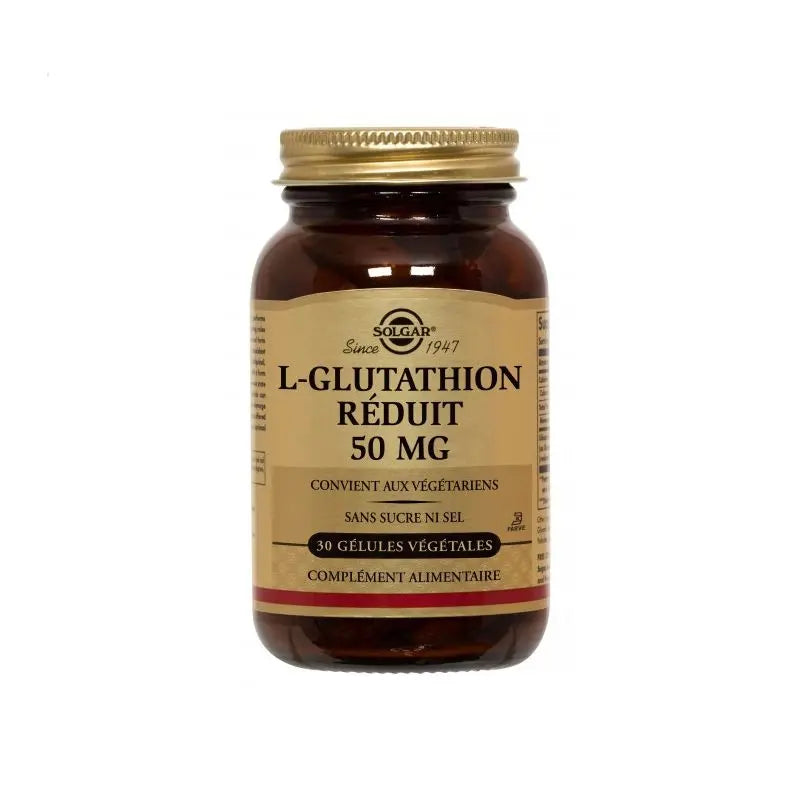glutathion en pharmacie SOLGAR L-GLUTHATION Réduit 50mg 30 gélules