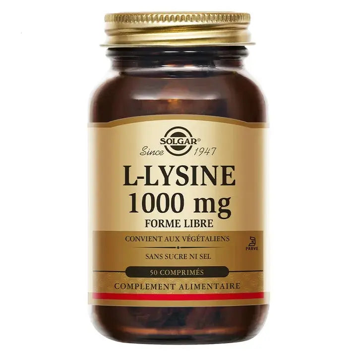 SOLGAR L-Lysine 1000 mg – 50 Comprimés Lariboisière Shop
