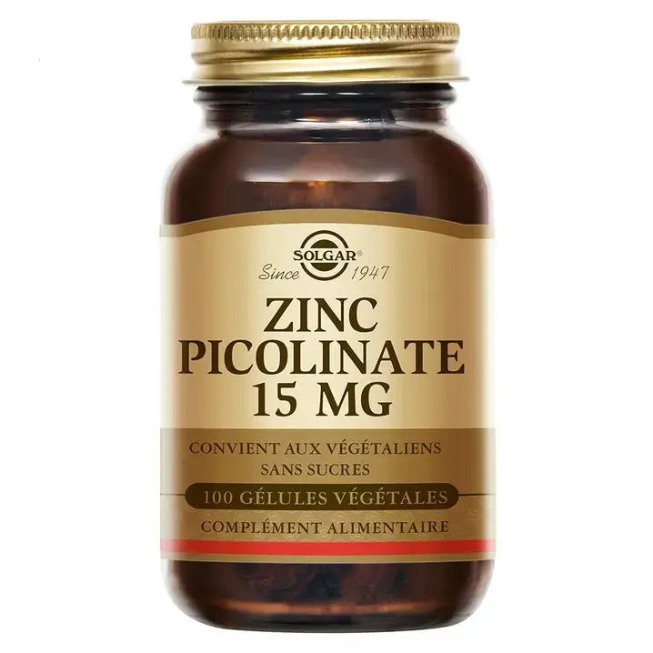 SOLGAR Zinc Piconolate 15mg Pharmacie Lariboisière Shop