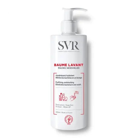 SVR Baume Lavant Mains Sensibles 400 ml – Nettoyant doux hydratant pour mains sensible Lariboisière Shop