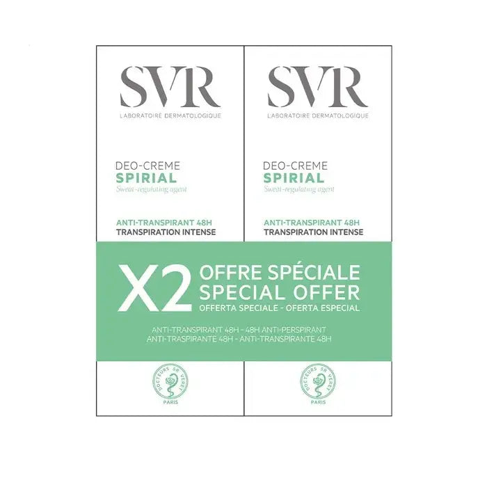 SVR Spirial Déo-Crème Duo 2 × 50 ml – Anti-transpirant intense 48 h Lariboisière Shop