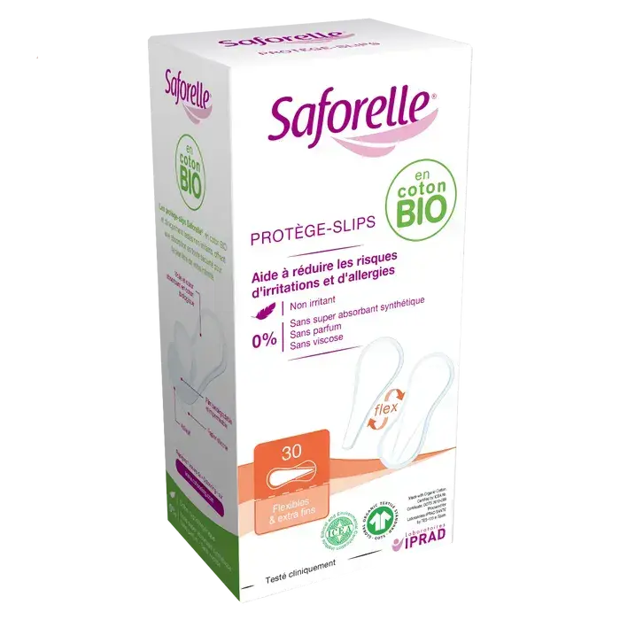 Saforelle - COTON-PROTECT - Protège-Slips en Coton Bio - 30 Protège-Slips Lariboisière Shop