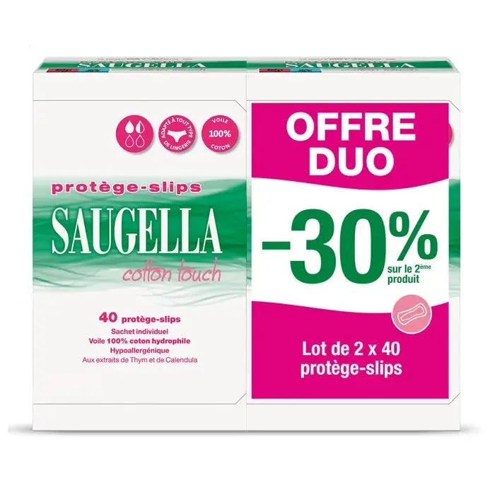 Saugella - COTTON TOUCH - Protège-Slips - 2x40 Protège-Slips Lariboisière Shop