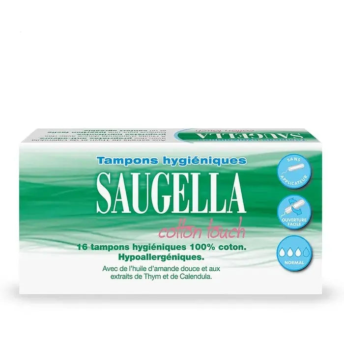 Saugella - COTTON TOUCH - Tampons Hygiéniques - Normal - Sans Applicateur - 16 Tampons Lariboisière Shop