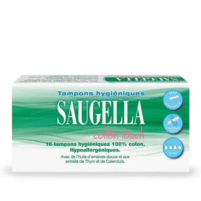 Saugella - COTTON TOUCH - Tampons Hygiéniques - Super - Sans Applicateur - 16 Tampons Lariboisière Shop