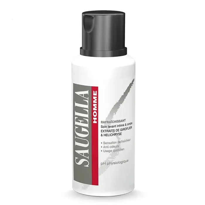 Saugella HOMME - Soin Lavant Intime et Corps - Rafraîchissant - 200ml Lariboisière Shop