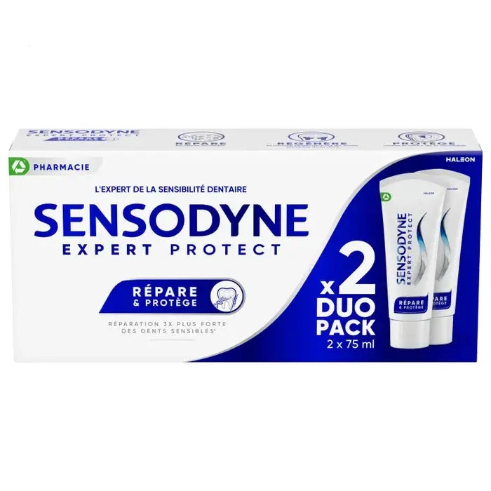 Sensodyne - RÉPARE ET PROTÈGE - Dentifrice au Fluor Réparation en Profondeur Menthe Fraîche - 2x75ml Lariboisière Shop