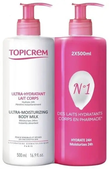 Topicrem Ultra-Hydratant Lait Corps 500 ml x2 Lariboisière Shop