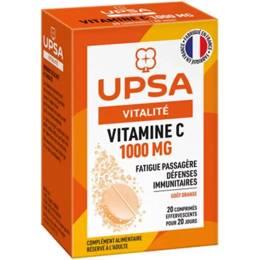 UPSA Vitamine C 1000 mg Effervescente – 20 Comprimés Lariboisière Shop
