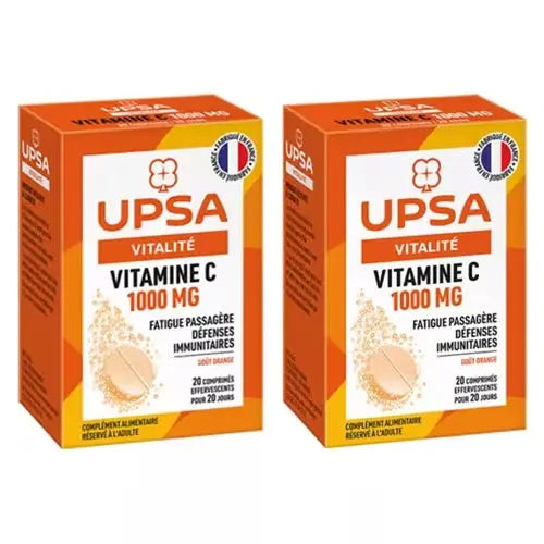 UPSA Vitamine C 1000 mg Effervescente – Lot de 2 × 20 Comprimés Lariboisière Shop