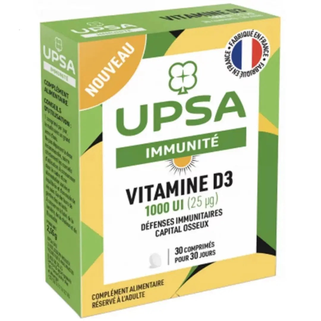 UPSA Vitamine D3 1000 UI (25 µg) – 30 Comprimés Lariboisière Shop
