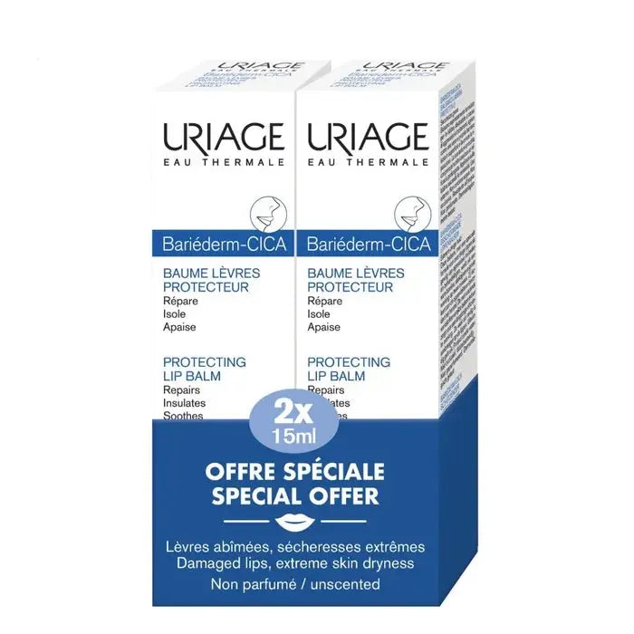 URIAGE Bariéderm CICA-Lèvres Baume Protecteur – Lot de 2 × 15 ml Lariboisière Shop