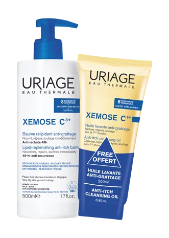 URIAGE Xémose Baume Oléo-Apaisant 500 ml + Huile Lavante 200 ml Offerte Lariboisière Shop