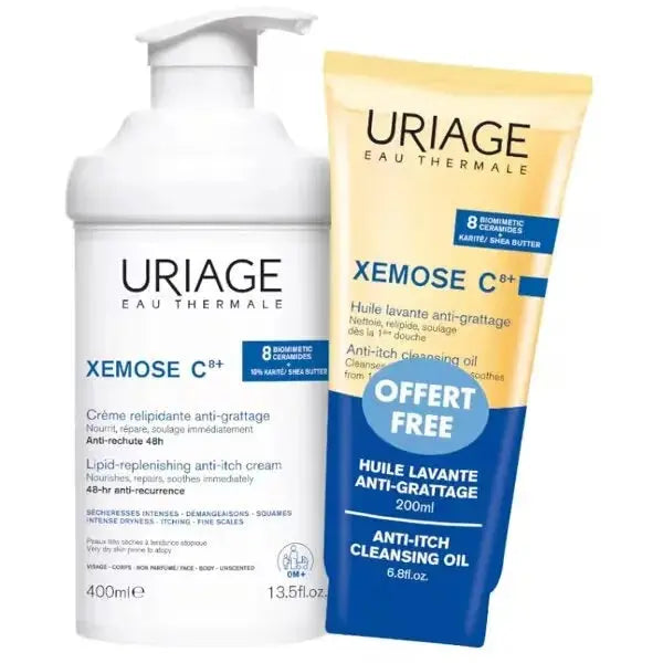 URIAGE Xémose Crème Relipidante 400 ml + Huile Lavante 200 ml Offerte Lariboisière Shop