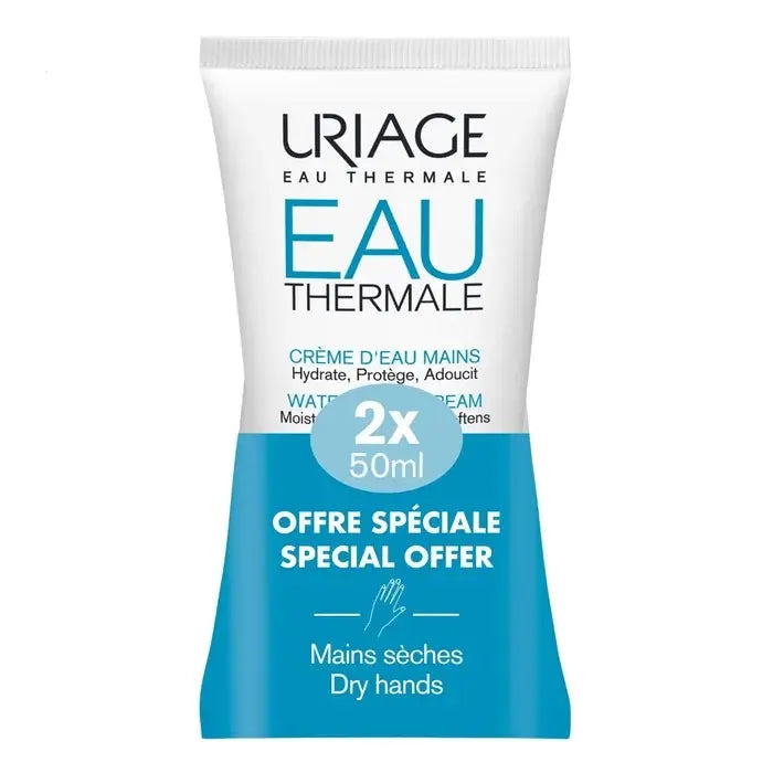 Uriage - EAU THERMALE - Crème d'Eau Mains Hydratante - Peaux Sèches - 2x50ml Lariboisière Shop