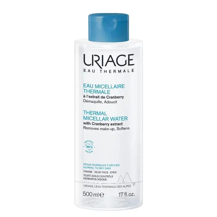 Uriage - Eau Micellaire Thermale Démaquillante - Visage et Yeux - Peaux Normales à Sèches - 500ml Lariboisière Shop