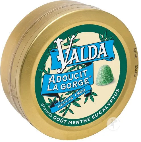 Valda - Gommes Avec Sucres Goût Menthe Eucalyptus - 50g Lariboisière Shop
