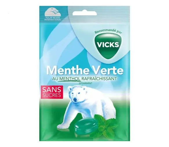 Vicks - Bonbons Menthe Verte Menthol Sans Sucres - 72g Lariboisière Shop