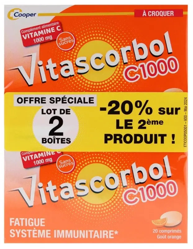 Vistacosborl 1000 à Croquer – Lot de 2 | Complément Alimentaire Vitamine C Lariboisière Shop