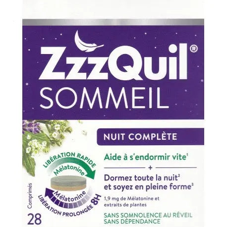 ZzzQuil Sommeil - Nuit complète - 28 comprimés Lariboisière Shop