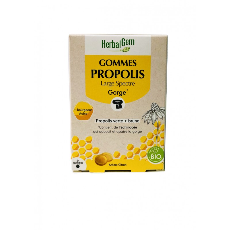 HerbalGem Gommes Gorge Propolis BIO –